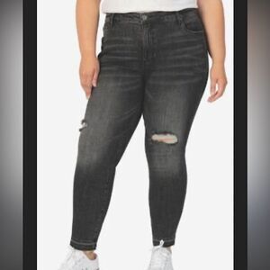 Kut From The Kloth Reese High Rise Fab Ab Ankle Straight Jeans distressed 16W